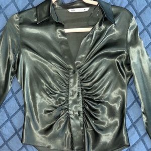 Zara green blouse